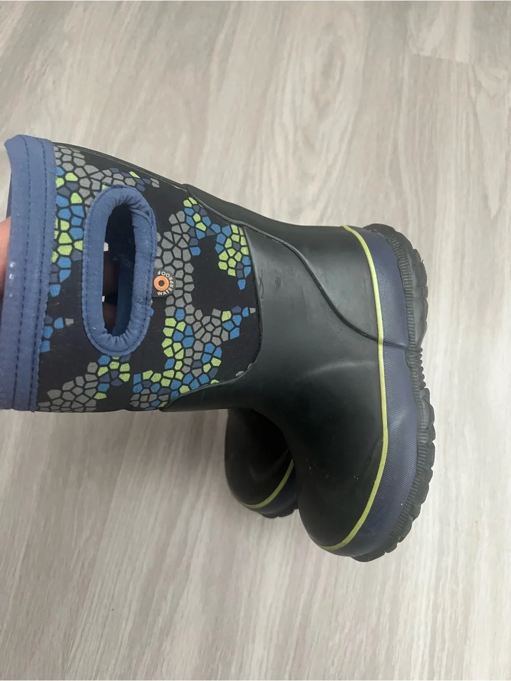 Bogs Grasp Axel Waterproof Rain Boots Toddler Infant Size 7 Blue Camo